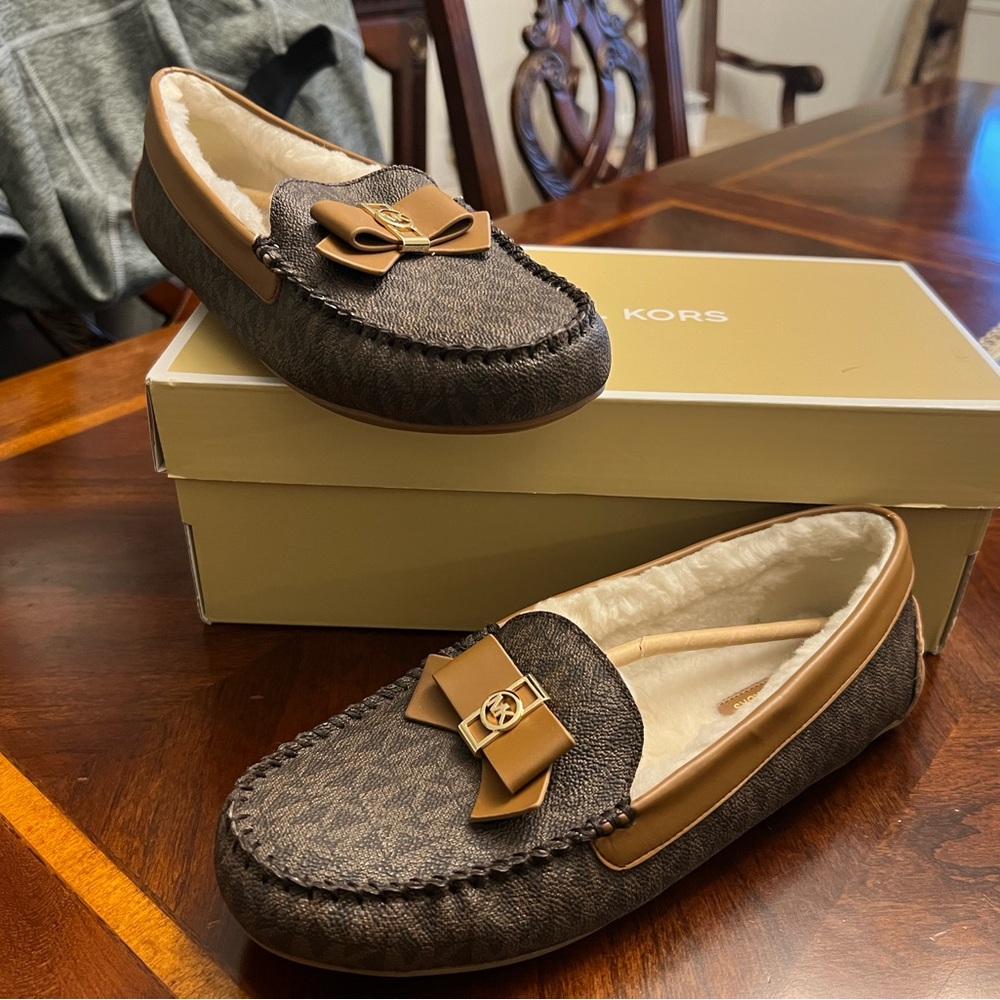 Michael Kors Erica Slipper - Classic Brown new in box never worn.